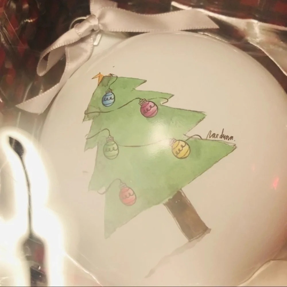 Rae Dunn Christmas Glass Ornaments Set of 2 Joy Believe Tree NWT